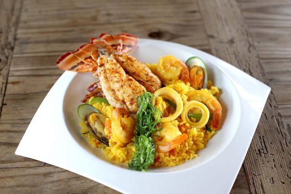 Paella with Lobster and Shrimp